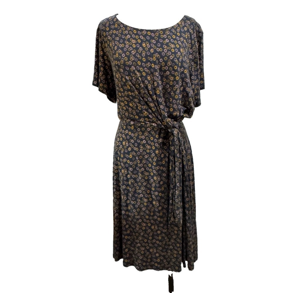 Loft Plus Tie Waist Floral Knit Midi Sz 18